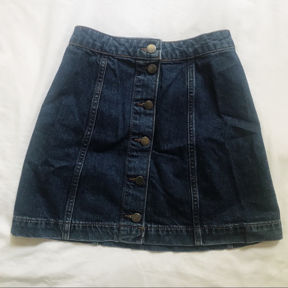 Top Shop Jean Button Up Skirt